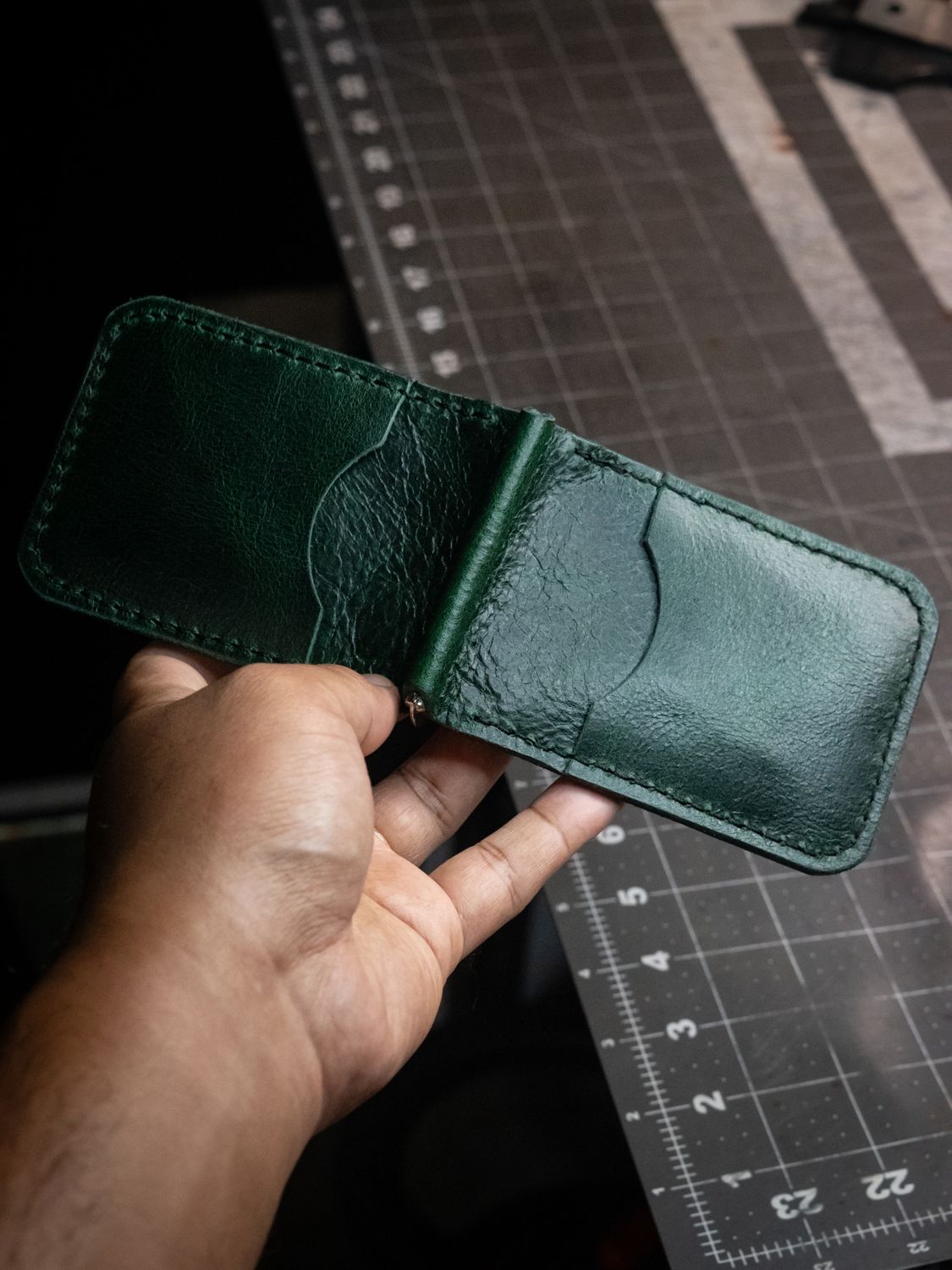 Buffalo Money Clip Wallet - Forest Green