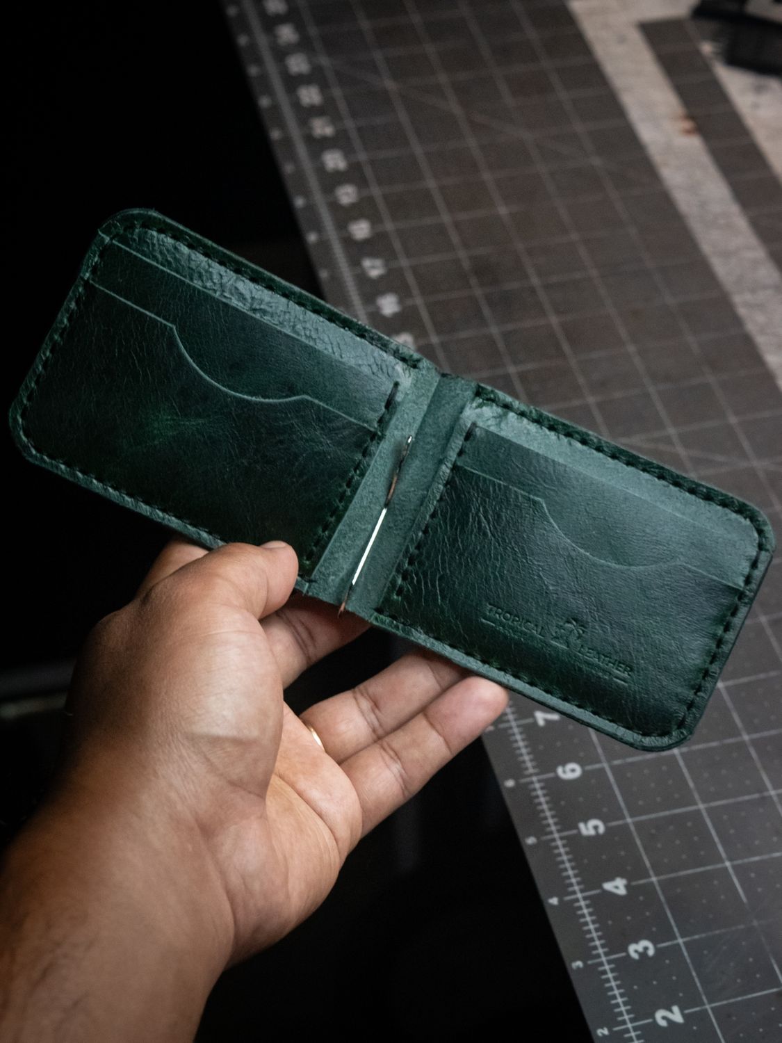 Buffalo Money Clip Wallet - Forest Green