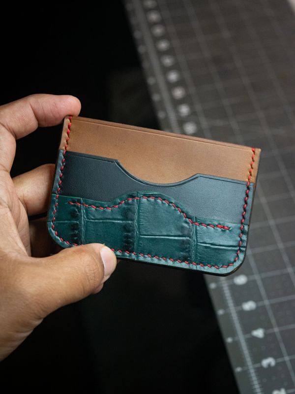 Croc Inlaid Bifold Wallet