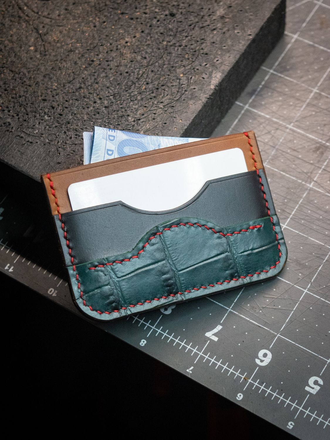 Croc Inlaid Bifold Wallet
