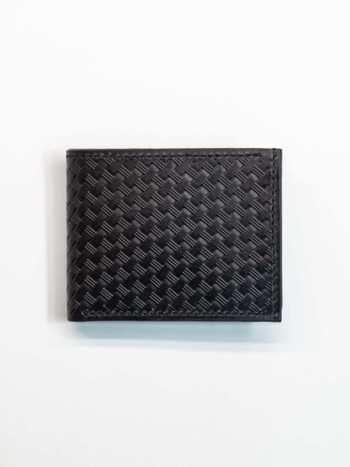 Hand Tooled Bifold Wallet - Black