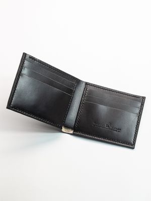 Hand Tooled Bifold Wallet - Black