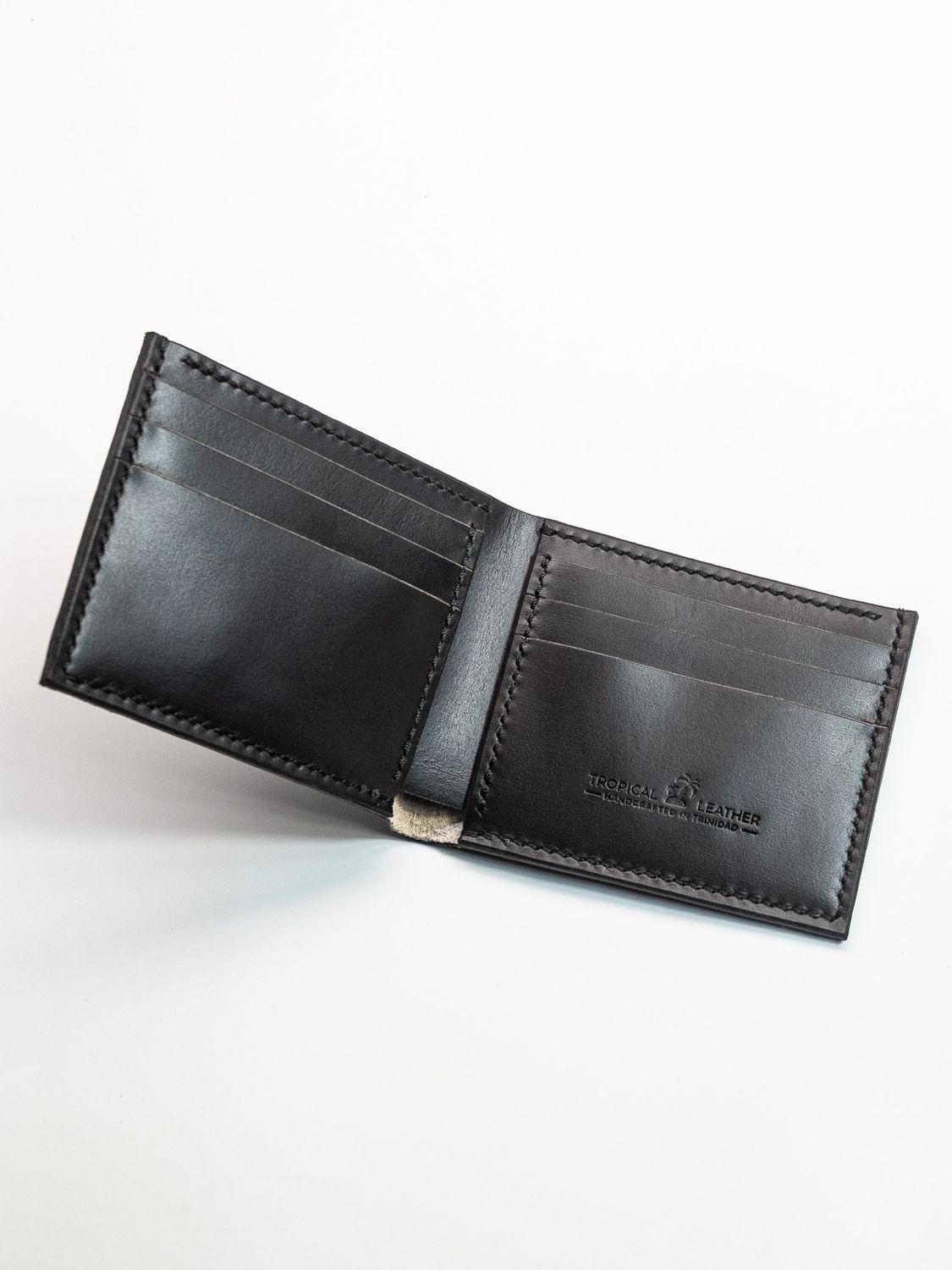 Hand Tooled Bifold Wallet - Black