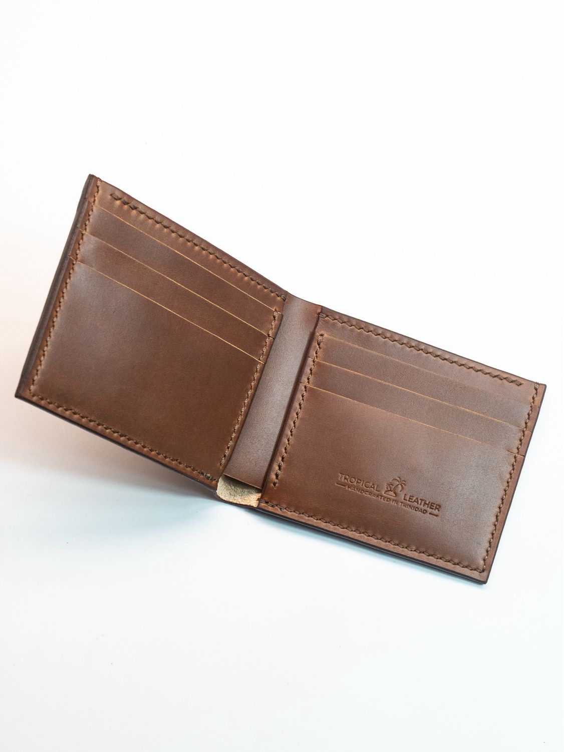 Hand Tooled Bifold Wallet - Brown