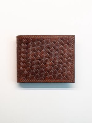 Signature Tooled Leather Wallet - Brown