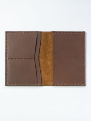 Leather Passport Holder - Brown