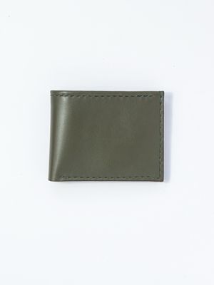Signature Classic Leather Wallet - Olive &amp; Brown