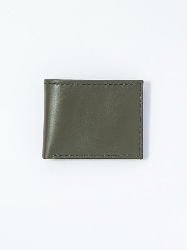 Signature Classic Leather Wallet - Olive &amp; Brown