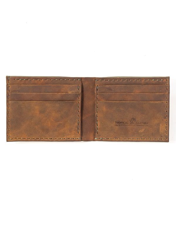 Signature Classic Leather Wallet - Olive &amp; Brown