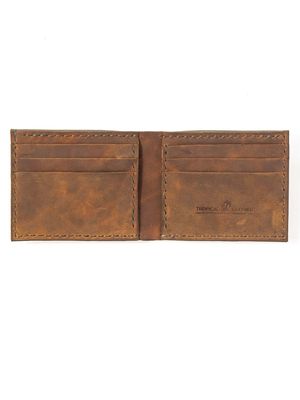 Signature Classic Leather Wallet - Olive &amp; Brown