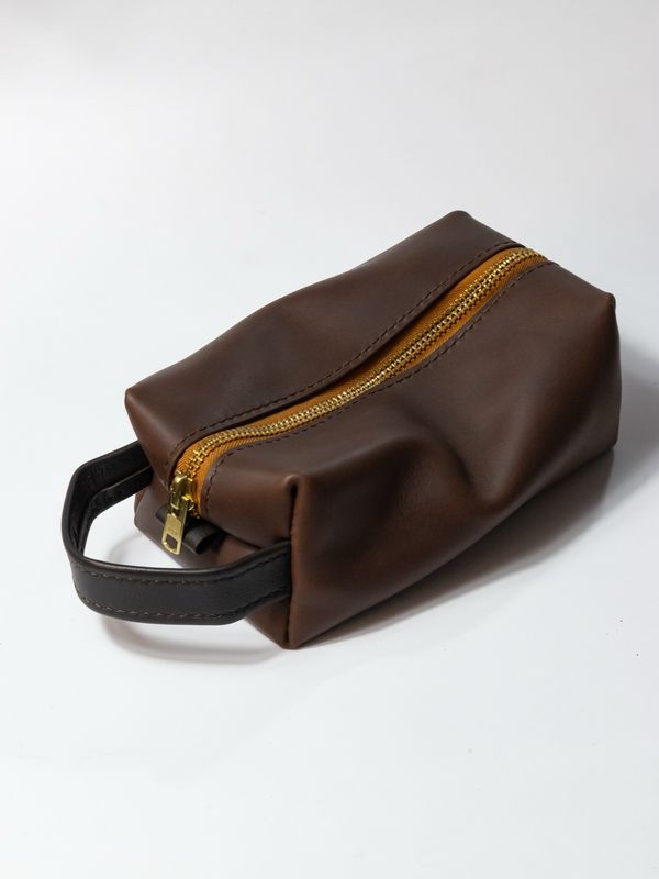 Full Grain Leather Toiletry Bag