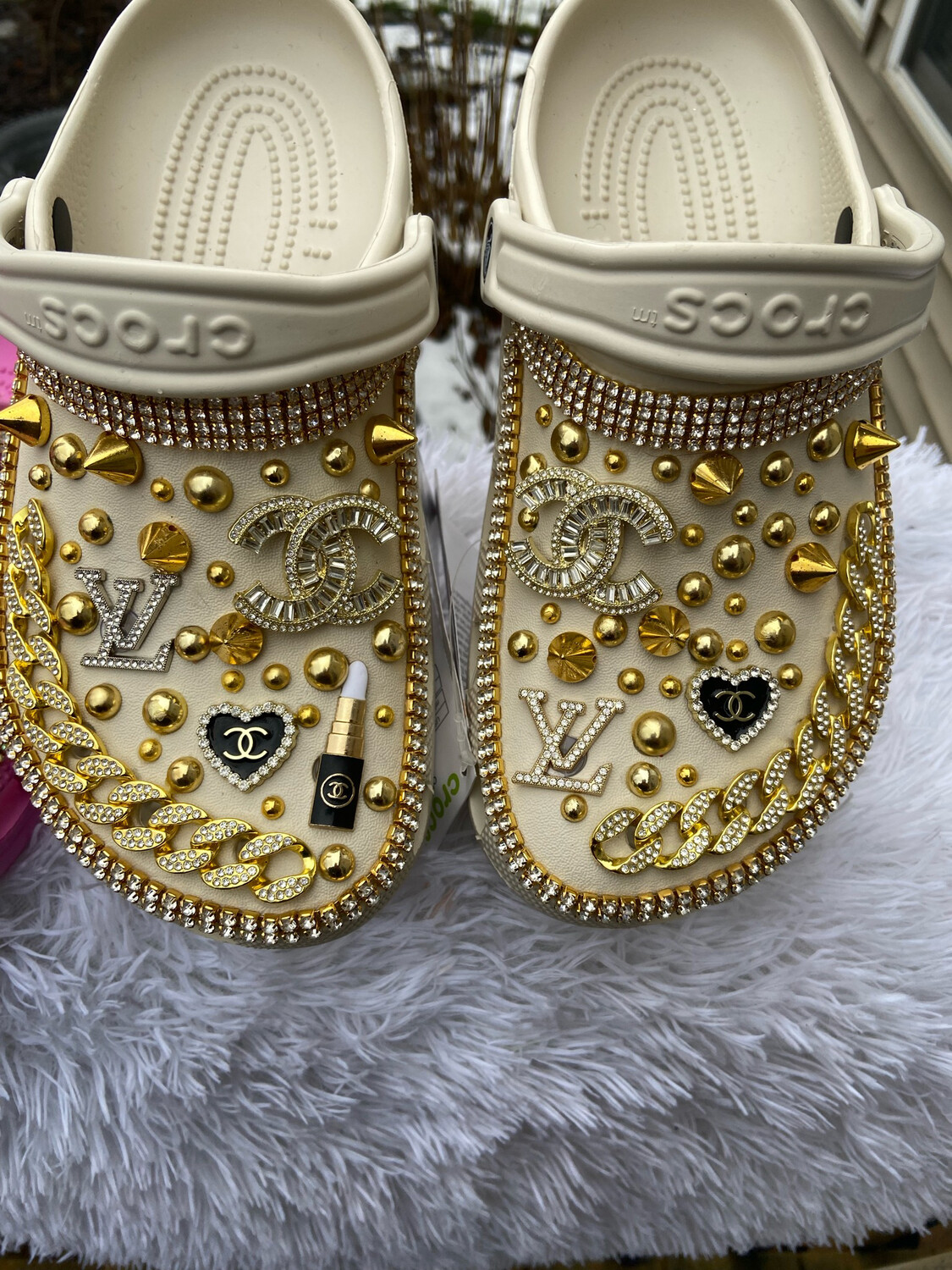 Custom Cream Clogs