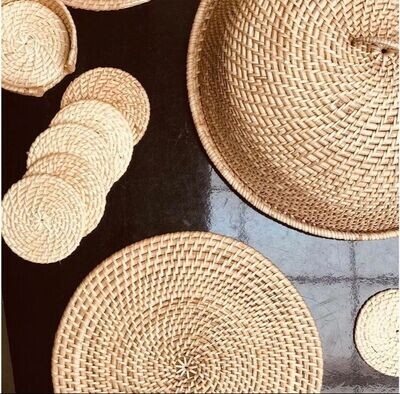 Hand-Woven Cane Placemats & Coasters