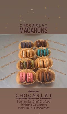 ＣＨＯＣＡＲＬＡＴ®️ Macarons 16 Piece Box Four Flavor Assortment
