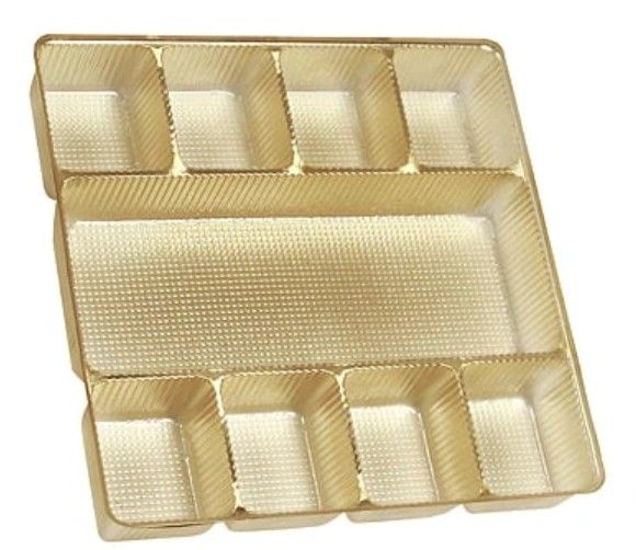 Set of 6:  Gold Tray -mixed cavity (5.5x5.5x1")