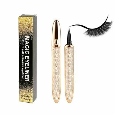 Self-adhesive Eyeliner,2 in 1 Eye Liner Pen Diamond Bling Glitter Liquid Eyeliner