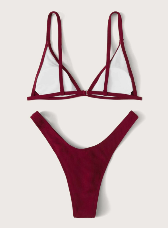 Ribbed High Cut Bikini