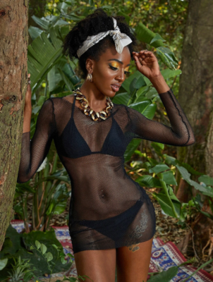 3 Pc Triangle Bikini &amp; Cover Dress