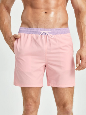 Color-block Drawstring Swim Shorts