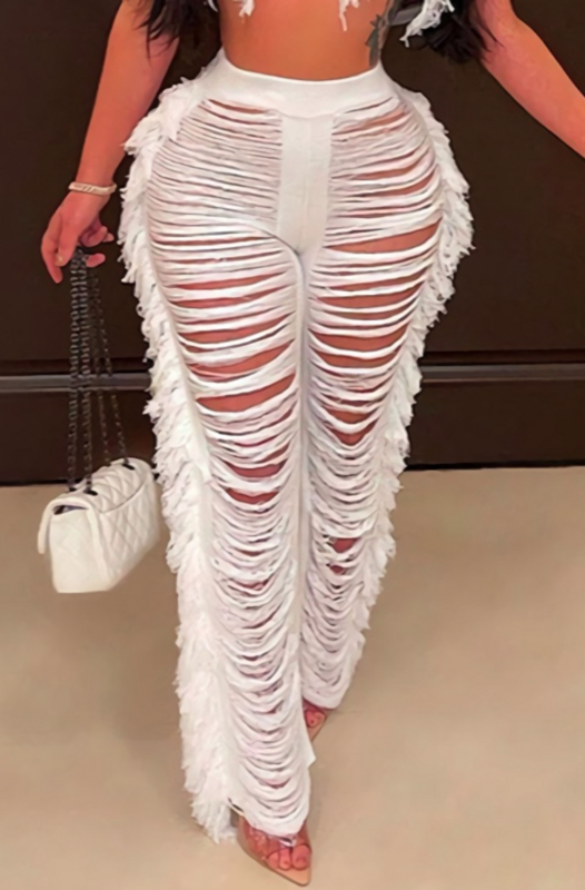 Hollow Frill Cover Pants