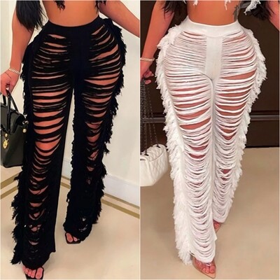Hollow Frill Cover Pants
