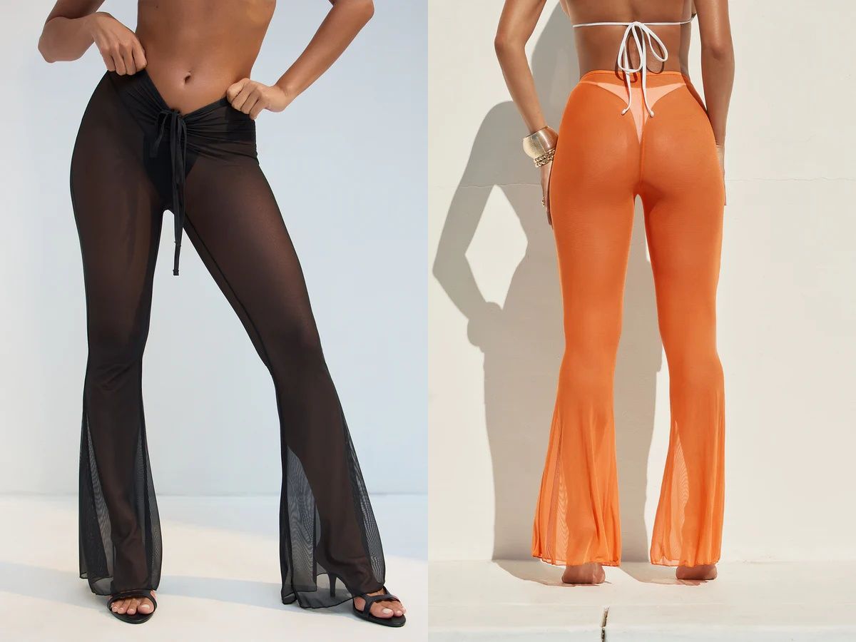V-Waist Mesh Pants