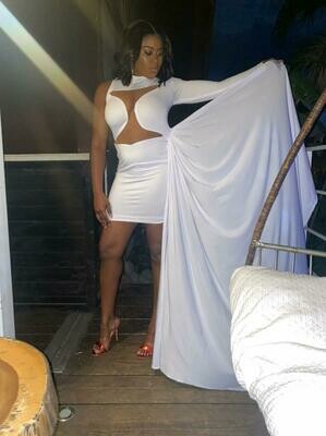 White Flame Trail Dress