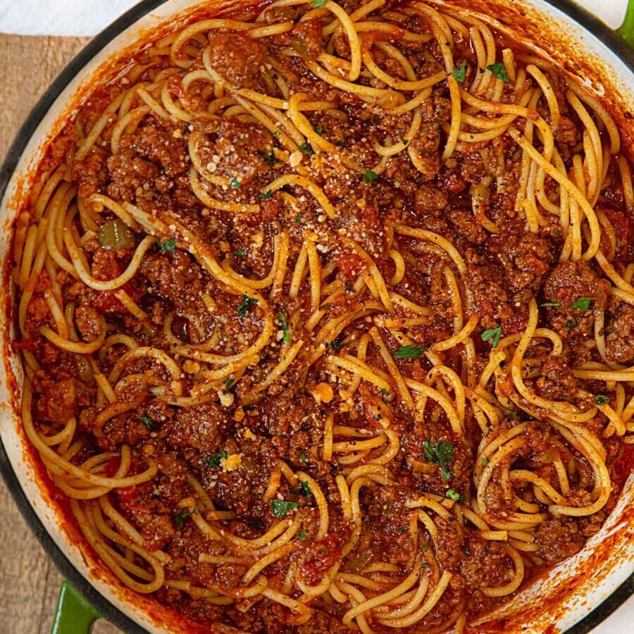 Pasta and Meaty Sauce with Cheese