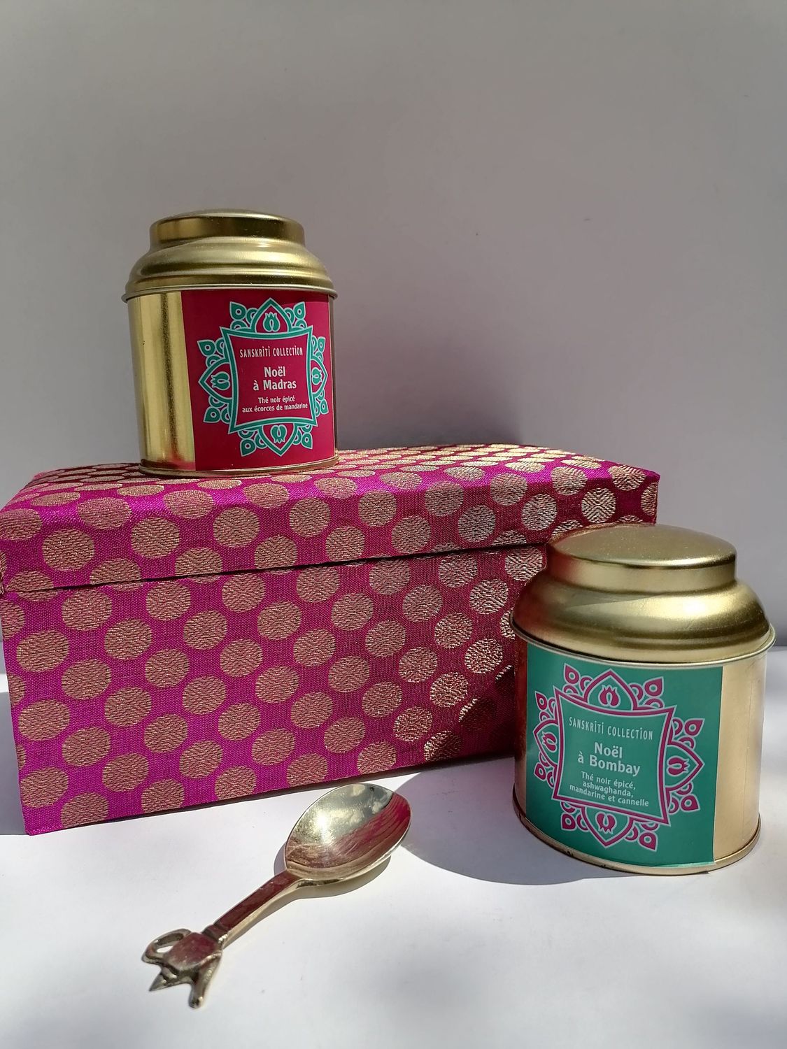 Coffret de Noël rose indien