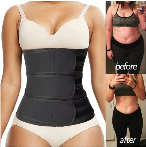 Womens 3 Belt Waist Trainer Corset Sauna Sweat Sport Girdle For Women Waist Trainer Belt Sweat Belly Belt