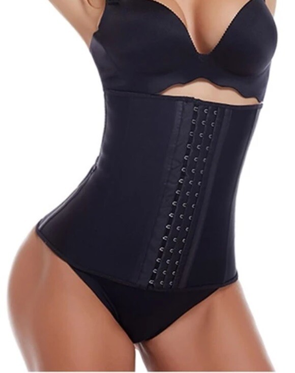 Women Latex Waist Cincher Shapewear with 3 Hooks Body Shaper 9 Bone Shaper