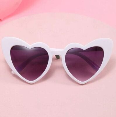 Vintage Heart Sunglasses - White