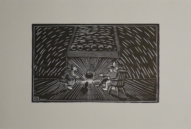 By the fireside (not framed)
