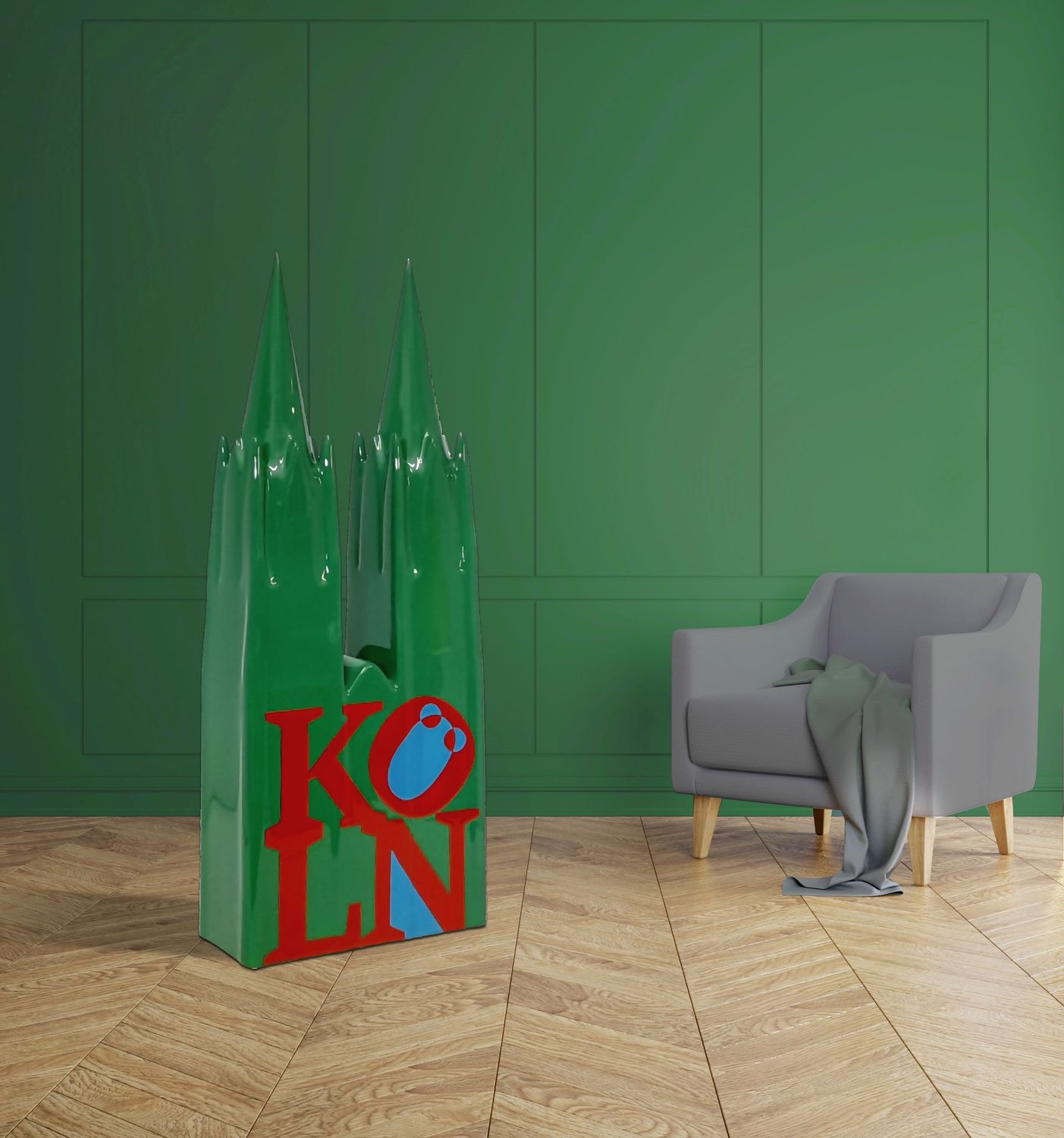 Köln Love, grün-rot  - 140 cm