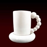 Mug with Bubble handle &amp; Saucer