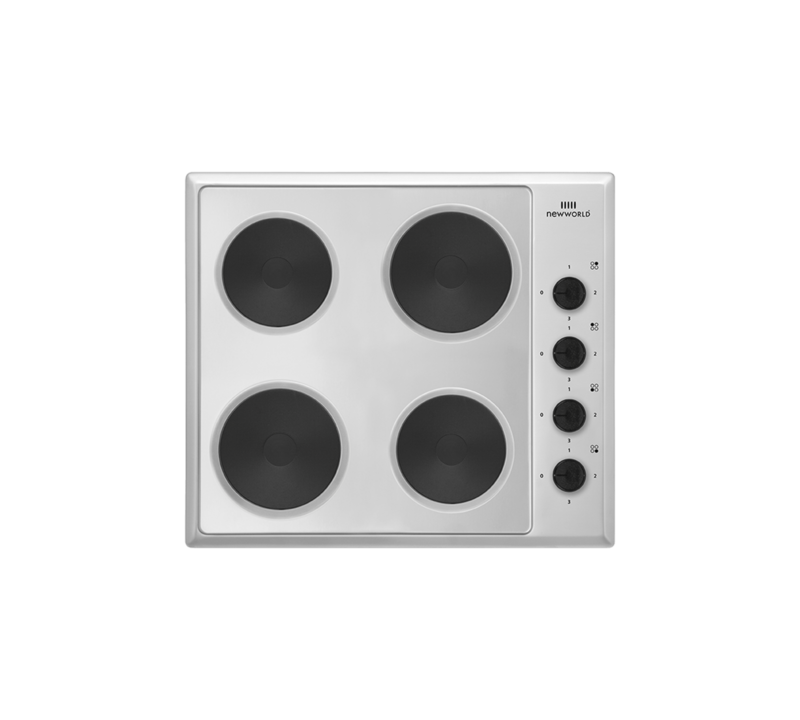 SIMFER 60cm 4 Burner Solid Plate Hob - Stainless Steel