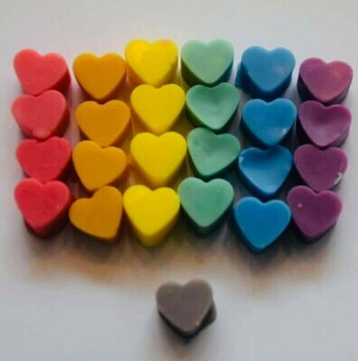 Rainbow heart wax melts ( 50 pack)