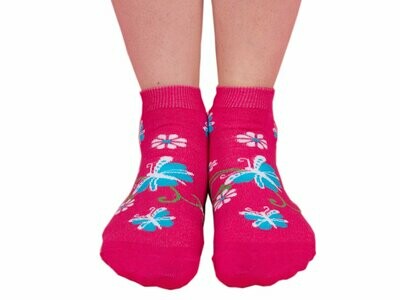 Pink butterfly sock