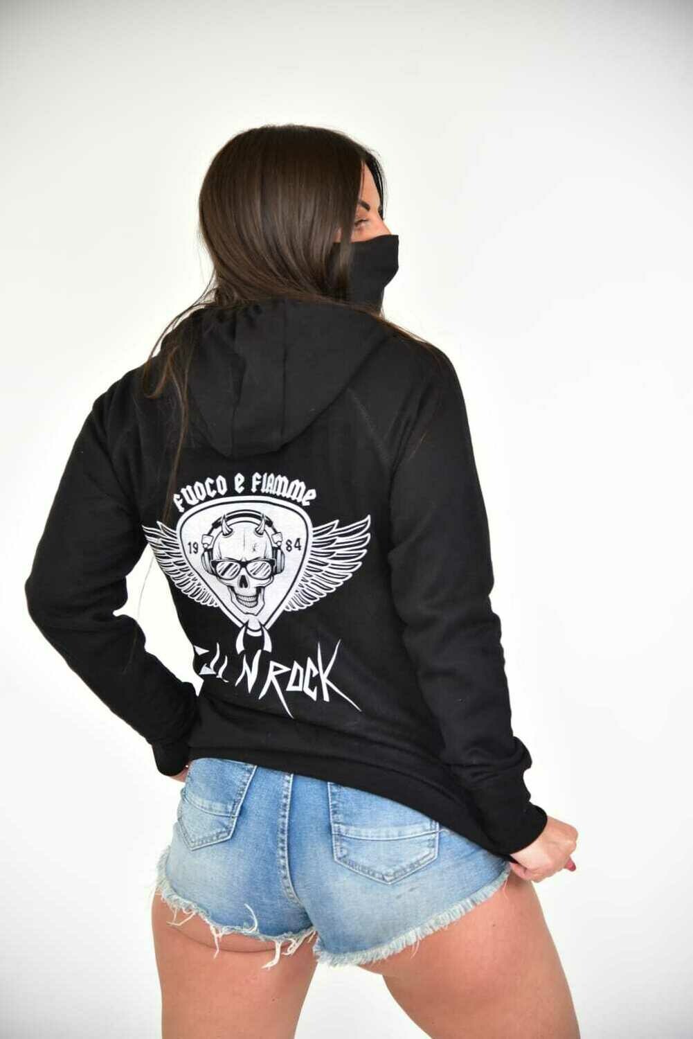 FELPA BLACK ELL&#39;N&#39;ROCK uomo e donna