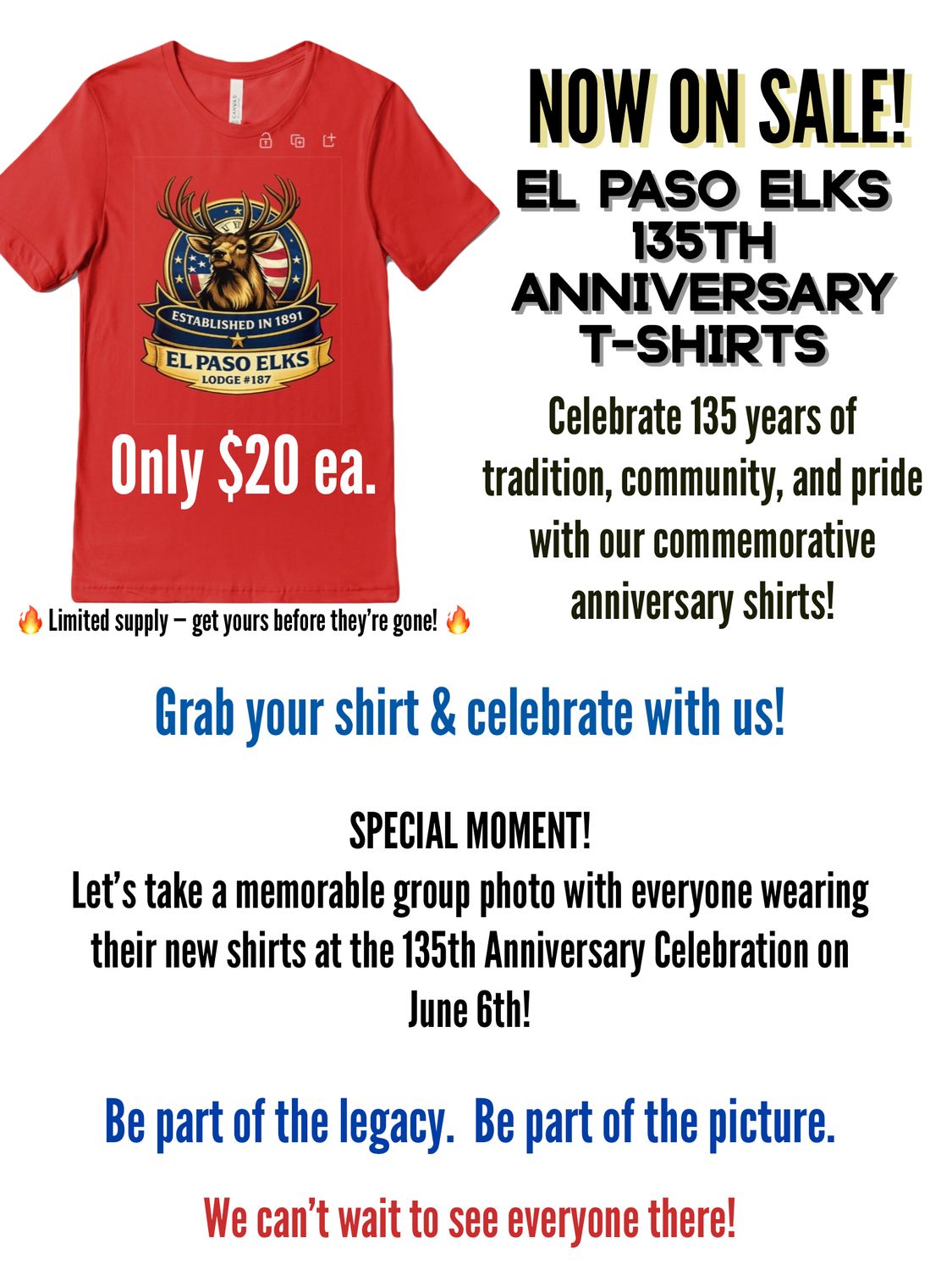 El Paso Elks 135th T-Shirt