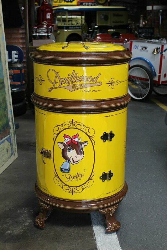 Kelvinator Restored Driftwood Dairy Theme Ice box