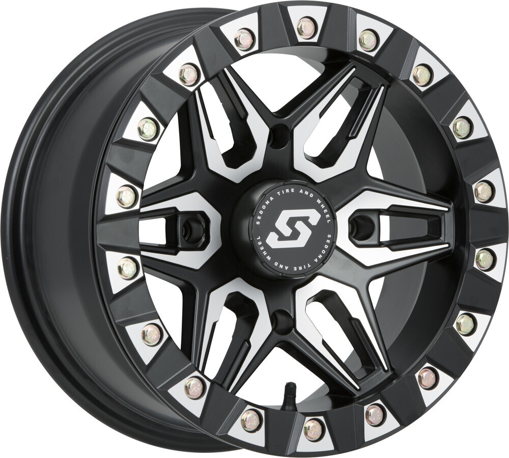 SEDONA SPLIT 6 BDLK WHEEL 14X7 4/156 4+3 (+5MM) BLK/MACHINED
