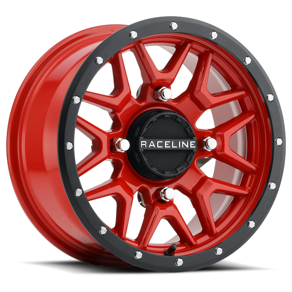RACELINE KRANK WHEEL 14X7 4/156 5+2 (+10MM) BLK/RED