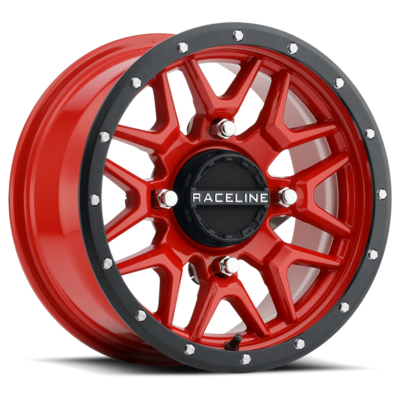 RACELINE KRANK WHEEL 14X7 4/156 5+2 (+10MM) BLK/RED
