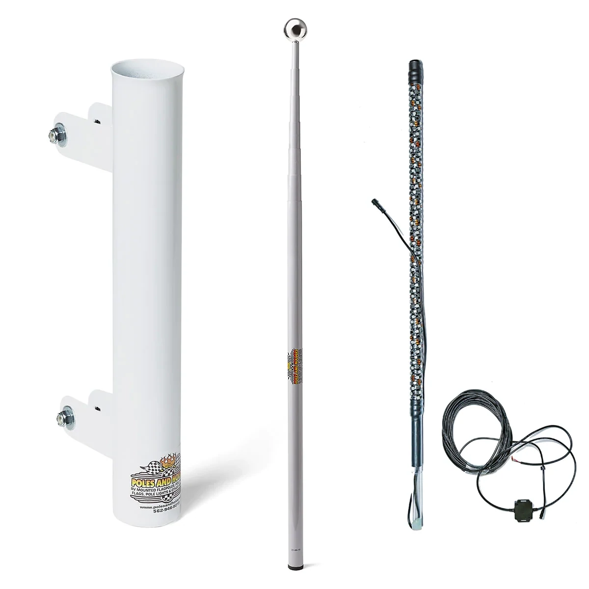 22&#39; Collapsible Flagpole w/ Mount and Camp Locator Kit
