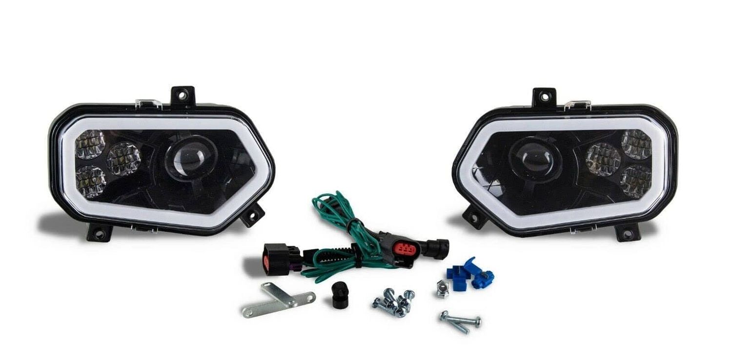 Polaris BLACK LED w/ HALO Headlights &amp; Adapters