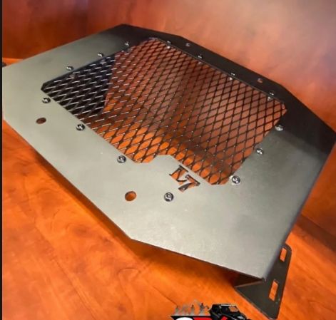Lucky 7 Yamaha Grizzly Kodiak 550 700 Radiator Relocation Kit Powder Coated Low Profile Mesh 2014+
