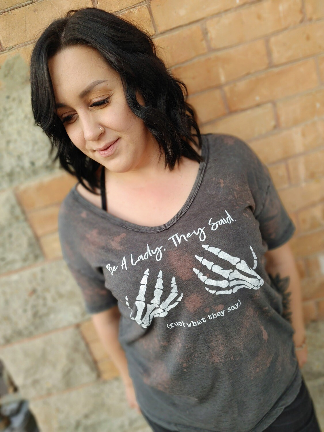 Be A Lady - Distressed Tee
