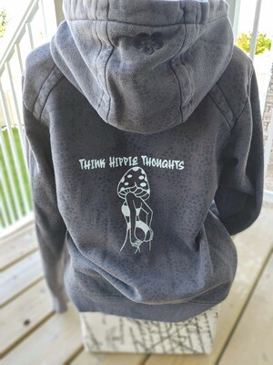 Think Hippie Thoughts with Dots Zip Hoodie