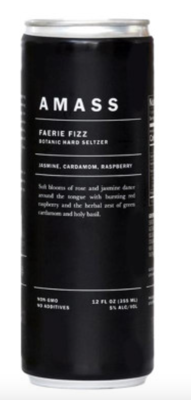 AMASS FAERIE FIZZ BOTANICAL HARD SELTZER JASMINE - CARDAMOM - RASPBERRY 12 FL OZ  5%Alc/vol